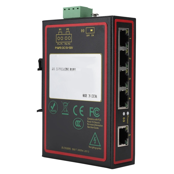 5 Port Gigabit Ethernet Industrial Grade Network Switch 10/100/1000 Mbps IP185GHI Chip