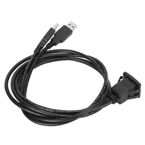 USB 2.0 Forlængerkabel Dobbelt Grænseflade Vandafvisende Bil Dataoverførsel Instrumentbræt Adapterledning 1M/3.3ft