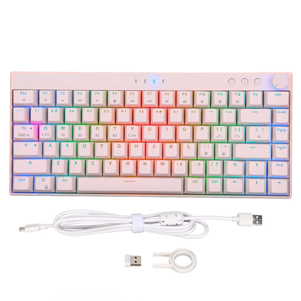 82-tasters mekanisk tastatur RGB-baggrundsbelysning ABS tre-tilstands gamingtastatur med knap til Windows til IOS til AndroidLinear Action Switch