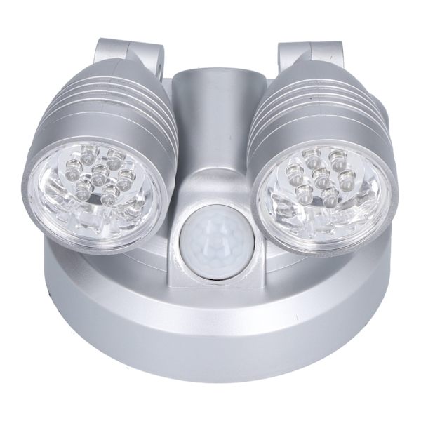 Justerbar sensorlampa Dubbelhuvud Infraröd Induktion Rörelsesensor Lampa LED Nattlampa