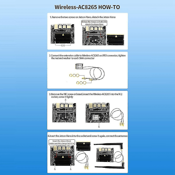 Ac8265 Trådlös NIC-modul för Jetson Nano(b01) Inbyggd Intel 2.4g / 5g Hz Dual Band Wifi Bluetoot-GJ