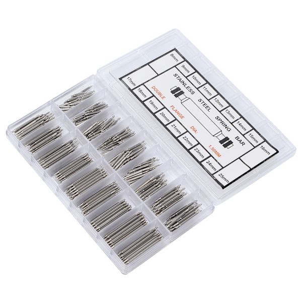 360 stk Rem Link Pins Klokkerem Quick Release fjærstenger for urremsskifte Klokkereparation