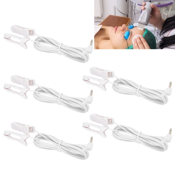 5 stk/pose 3,5 mm Øreclips Elektrode Blyledninger Kabel til TENS Unit Fysioterapimaskine