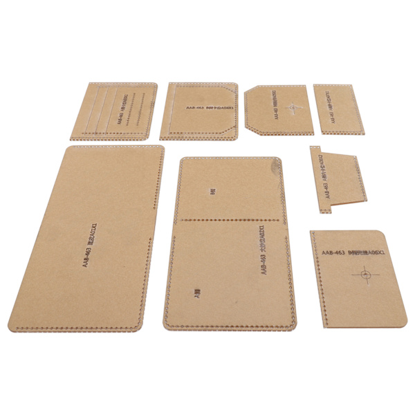 DIY Hantverk Akryl Mall Kort Plånbok Läder Mönster Design Mall Set (AAB‑463)