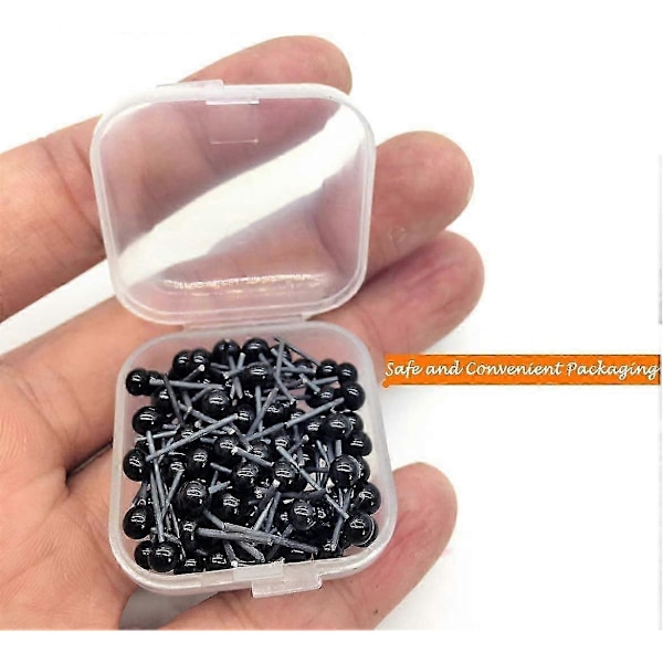 3~6mm Sekalaiset Mini Mustat Lasisilmät Sarjat Neulahuovutukseen Karhut Nuket Vieheet Ompeluun (120kpl, 3 Kokoa)