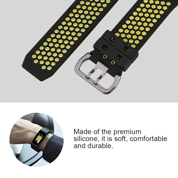 Silikon Sport Armband Ersättning Färg Rem för Fitbit Ionic Storlek Svart och Grön