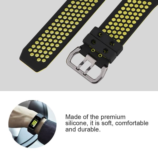 Silikoninen urheiluranneke, vaihtovärinen ranneke Fitbit Ionic Large -koolle, musta ja vihreä