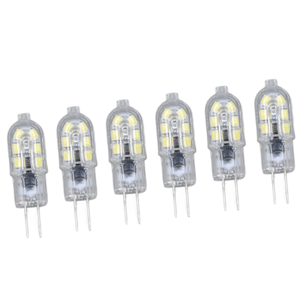10 stk. G4 2835 LED-pære Transparent LED-lampe Stik i pære AC220V til Camper Kabinet Landskabslys 6500K Hvidt lys