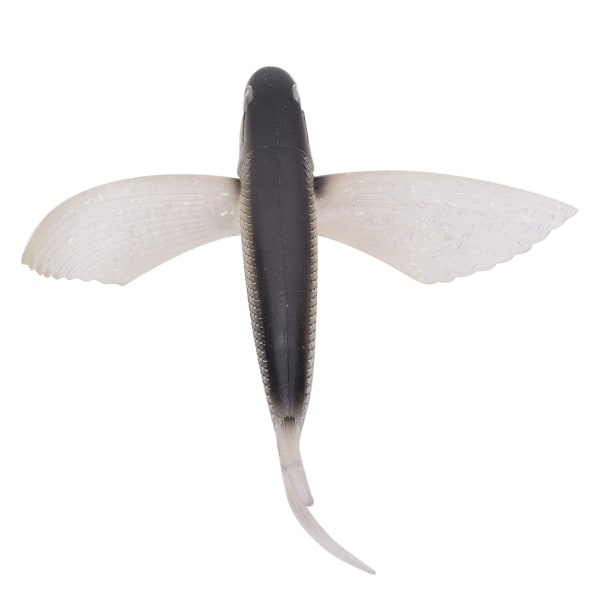 6,7-tums simulerad flugvingefisk, konstgjord mjukbete, tillbehör för fiskeredskap Svart