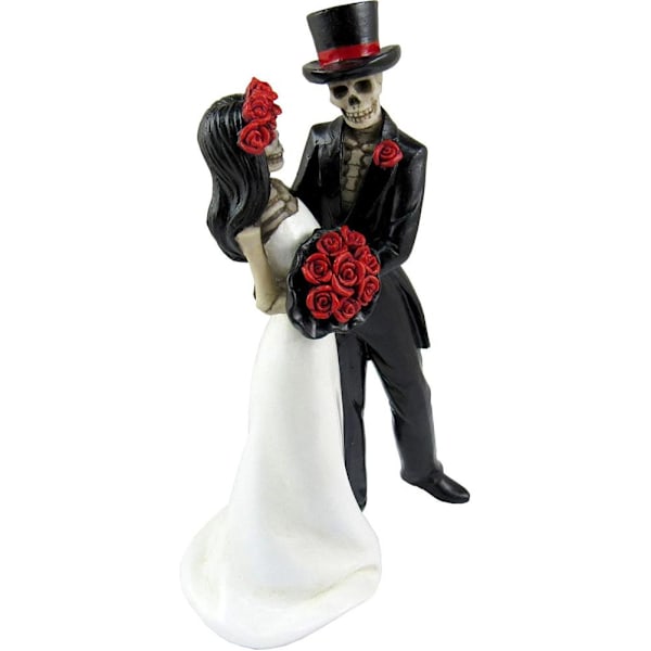 Halloween Spooky Skeleton Bride Groom Figurine Resin Scary Wedding Couple Statue Halloween Party Decorations Wedding Gifts