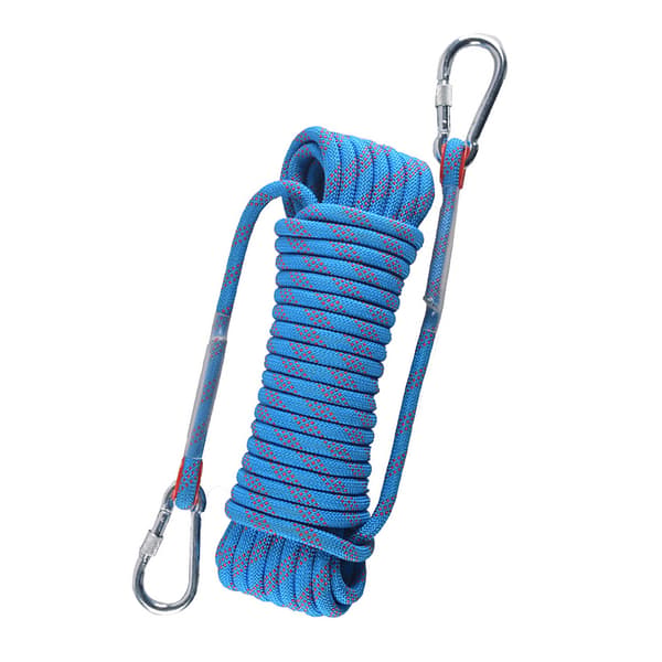 Sikkerhets Tau Multifunksjonelt Blått med Dobbel Kroker Polyester Rustfritt Stål Klatring Livline for Rappelling 10m/32.8ft