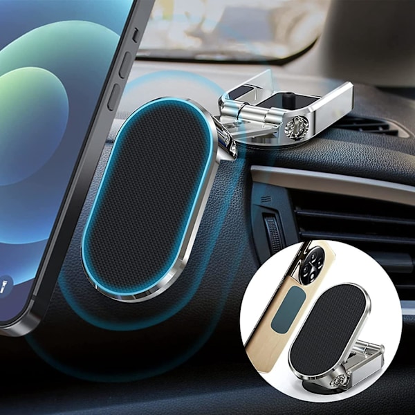 360° magnetisk foldbar biltelefonholder til iPhone og andre smartphones
