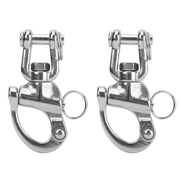 2 stk. Snap Shackle 316 Rustfritt Stål Hurtigutløsning Høy Styrke Universal for Seilskuterigging 87mm