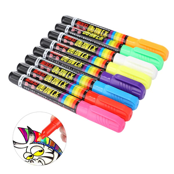 Flydende Kridtpen Highlighter Fluorescerende Tavlepen Sletbar Farverig Markør