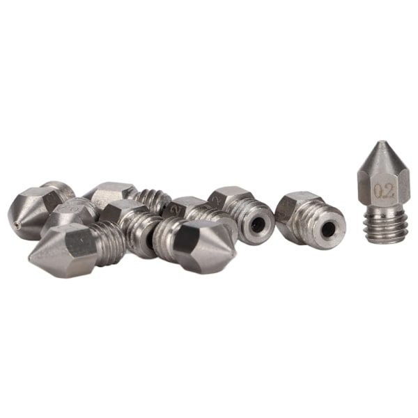 10 stk. 3D-printerdyser MK8 rustfrit stål 1,75 mm ekstruder printhoveddele tilbehør 0,2 mm