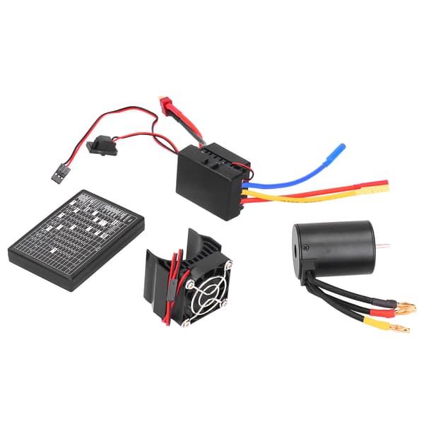 3650 3100KV Børsteløs Motor 60A ESC Programmeringskort Køleplade til 1:10 RC Bil