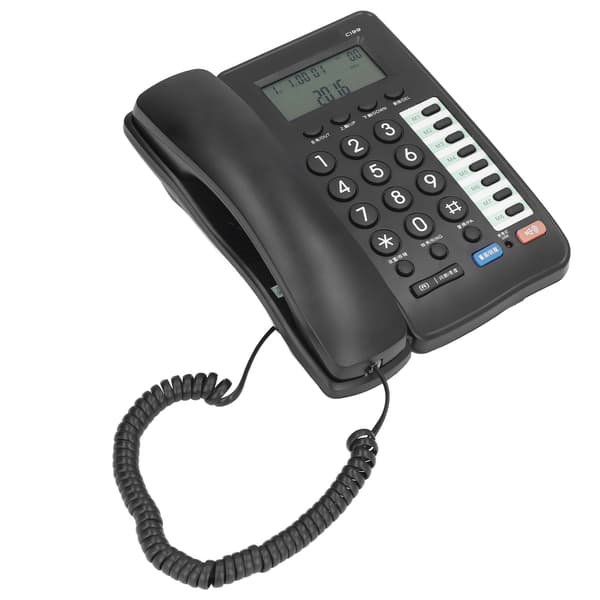 C199 Hemtelefon med sladd Kontorstelefon Fast telefon Stöder röstmeddelande för uppringare Tystnadsfunktion