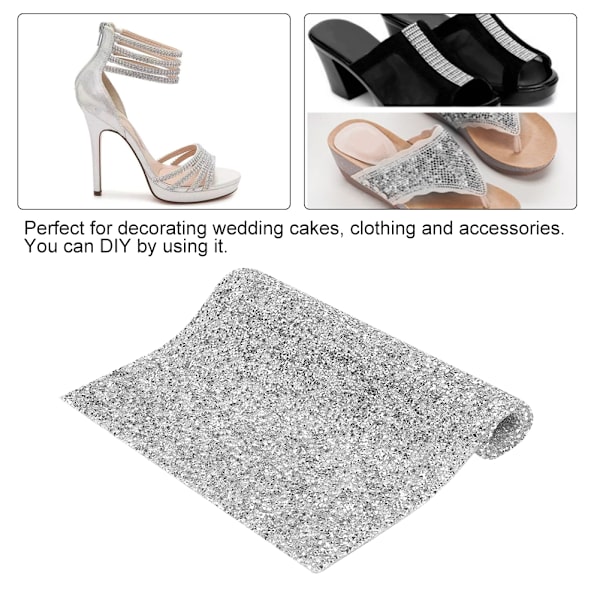1st DIY Sliver Plast Rhinestone Ribbon Diamond Mesh Net Borrkläder Dekorationstillbehör