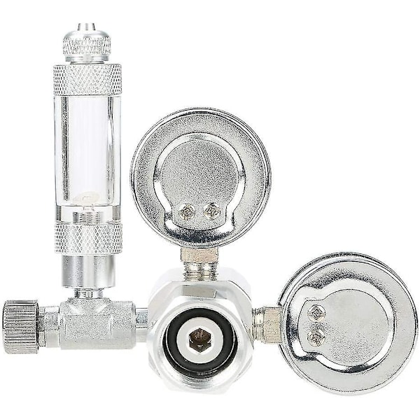 CO2-regulator for akvarium Dobbelt akvarium CO2 trykkmåler Justerbart trykk CO2-system (w21.8)