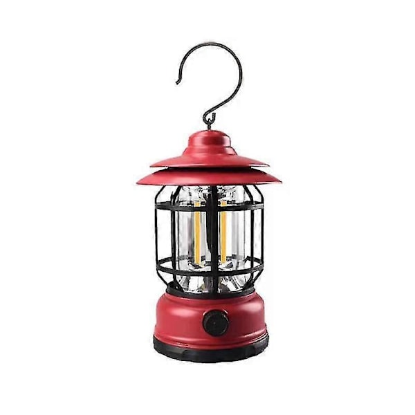 Utomhus COB-lykta Retro Campinglampa Ljus USB Uppladdningsbar Campinglykta Flamlampa