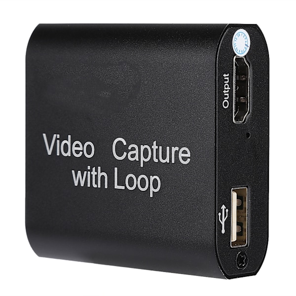 HDMI-inspelningskort med loop out USB 2.0 Collector Streaming Realtime Live Video Recording (svart)