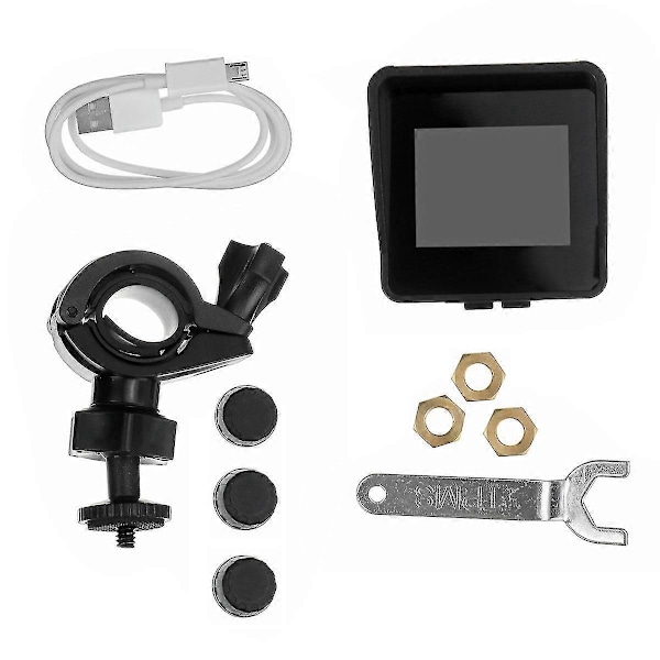 Solar Trådlöst Däcktrycksövervakningssystem Motorcykel TPMS Däcktrycksmätare LCD-skärm 3 Externa Sensorer
