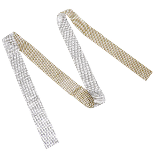 Kristalldiamantbälteslist Varmlim DIY Dekoration Klädtillbehör 0,5 Yard 12 Rader Vit