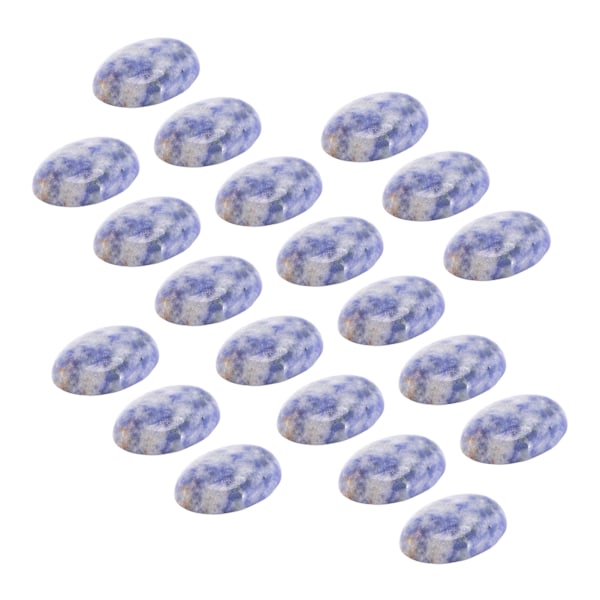20 st ovala cabochon, bärbara, platta bakstycken, smyckestillverkning, gör-det-själv, milda stenpärlor för ringhalsband, blå