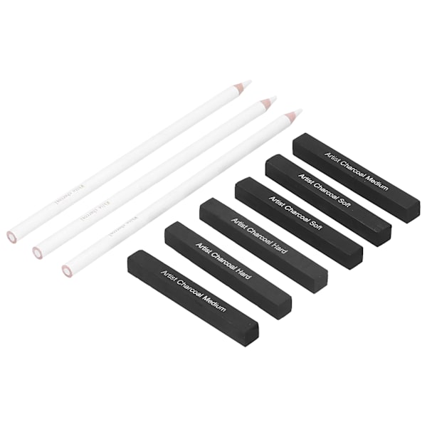 Hvit kullblyanter Karbontegning for Art Student Sketch Painting Accessories