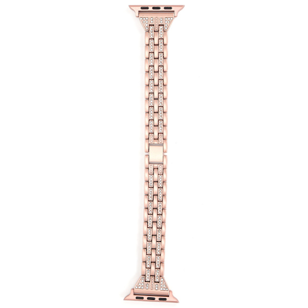 Klockarmband Dubbla Rader Rhinestones‑Späckad Ersättningsmetallrem för IOS Watch 42mm / 44mmRosa