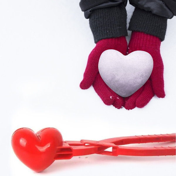 Hjerteform Sneboldmager Legetøj Love Heart Sneboldmager Clip Snow Brick Maker Sandform til sneboldkampe