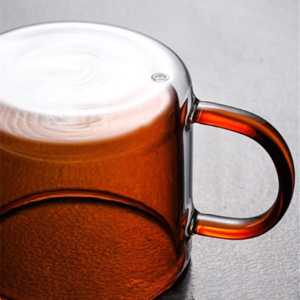 Dubbelväggig isolerad glasmugg Färgglad transparent mugg med handtag kaffekopp