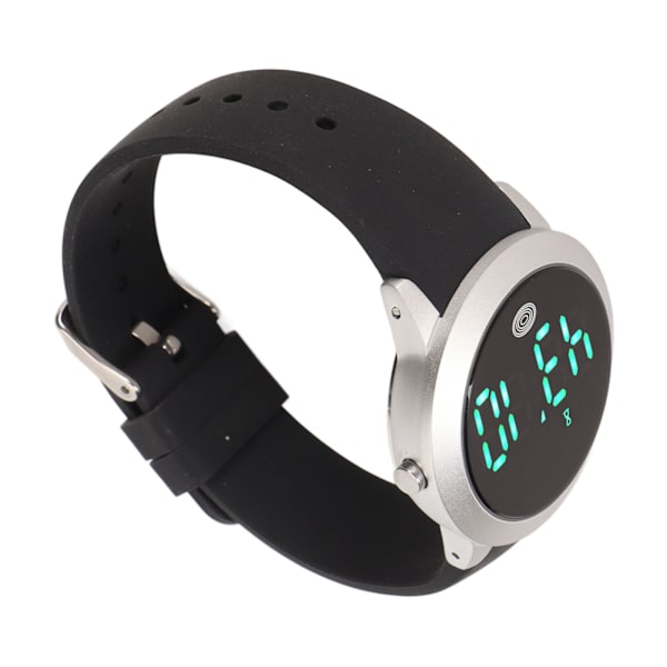 Digitalt vandtæt ur Multifunktionelt stilfuldt farveberøringsskærm Countdown Timer 12 24 timers sportsur Silver Shell Black Belt Small