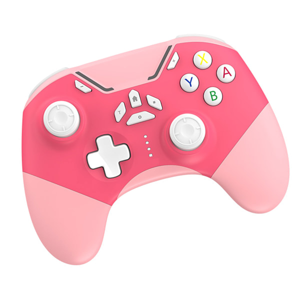 Bluetooth-spillkontroller - Multifunksjonell trådløs spillkontroll med strømvisning for Switch PC-telefon nettbrett TV rosa