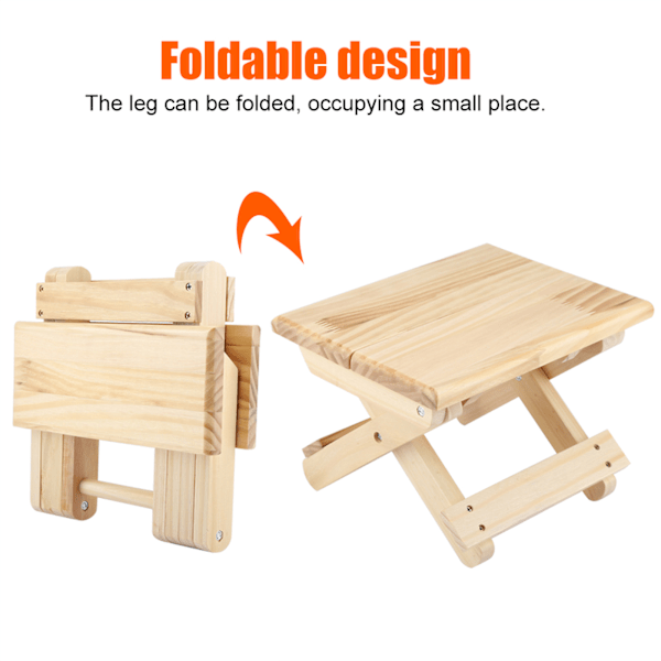 Sammenleggbar solid wood liten firkantet benk landlige stiler benk ergonomisk design fint håndverk