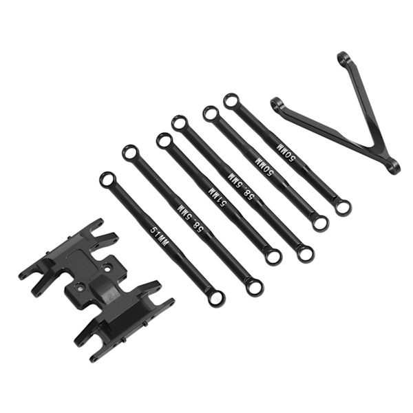 6 stk. trækstangsæt til SCX24 Aluminiumlegering Letvægts Ekstraordinært design 1/24 trækstangsæt til Axial SCX24 RC bil Sort
