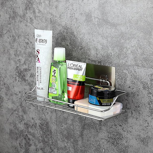1 stk. Brusehylde Kurv Rustfrit Stål Køkken Badeværelse Organizer, Ingen Boring, 25*11*5.5cm