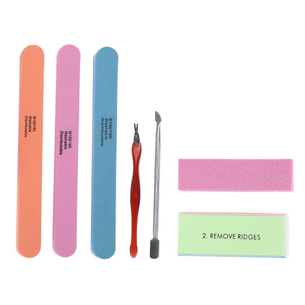 Manicuresæt neglepolerer Neglefil Buffer Kit Dead Skin Pusher Cuticle Removal Negleplejeværktøj