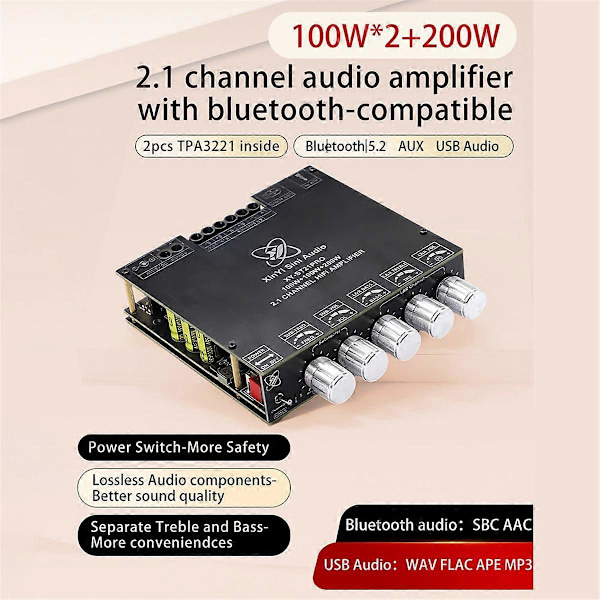 ST21PRO Bluetooth Digital Audio Effektforstærker Board 2.1 Kanal B