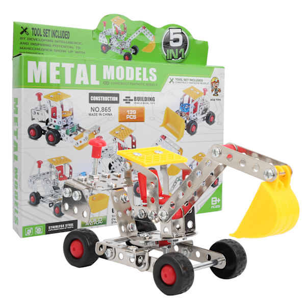DIY Samlesæt Byggeklodser Metal Ingeniørbil Børn Læringslegetøj Model865