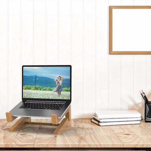 Laptop Stand, Notebook Computer Stand Bærbar Foldbar Pc Holder Bambus Laptop Zekai