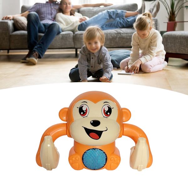 Elektrisk flip og hode ape leker sensorisk utviklingsmessig tumling krypende ape baby leketøy med lys og musikk oransje