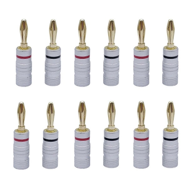12 kpl 4 mm:n audioliitin banaaniplugi audioliitin