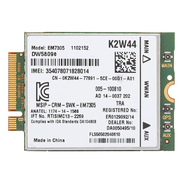 EM7305 4G-moduuli langaton verkko M2 NGFF LTE WWAN-kortti 52-nastainen, sopii Dell DW5809e Sierralle