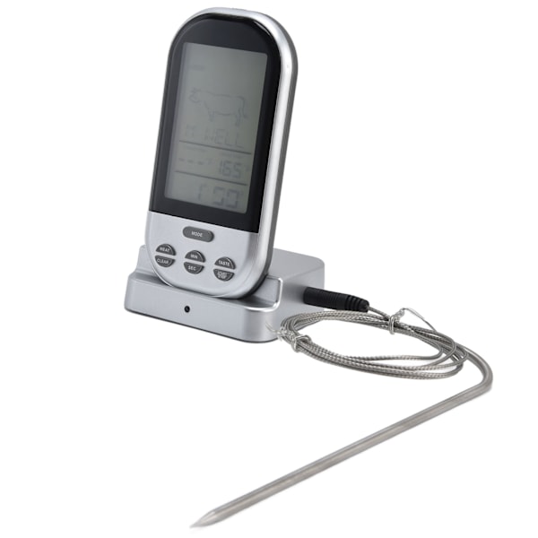 Trådlös termometer timer övertidslarmfunktion praktisk temperaturmätare för kök grill matlagning