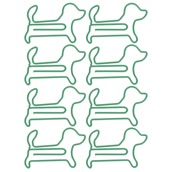 100 stk. papirclips i metal med søde dyreformer, skridsikre, delikate papirclips til kort, scrapbooking, grøn
