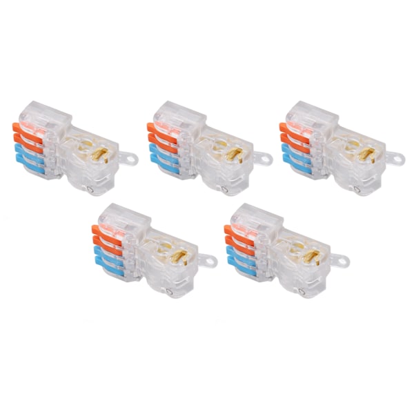 5 STK ledningshurtigkobling Break Free Plug and Pull T Type Splitter Terminal Block T24C 250V 32A