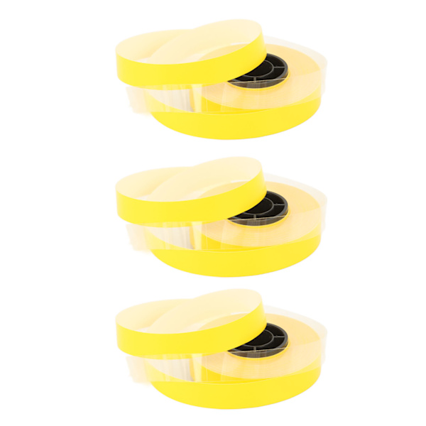 3 ruller etiketmaskintape, hver 26,2 fod lang, 9 mm bred, rivefast PET-etiketmaskintape-refill til MAX LM 370 380 390 gul
