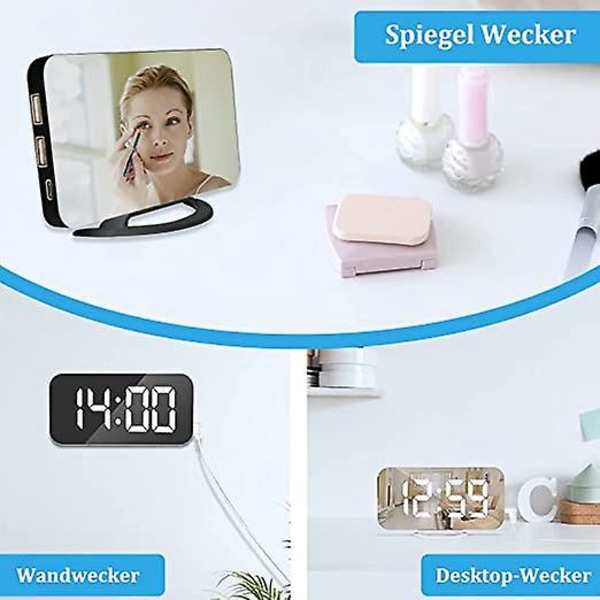 Digital Väckarklocka, LED Digital Klocka, 6.5\" Digital Väckarklocka, Bordsklocka med Snooze, Väckarklocka för Barn, Justerbar Ljusstyrka, Sovrum, Rum