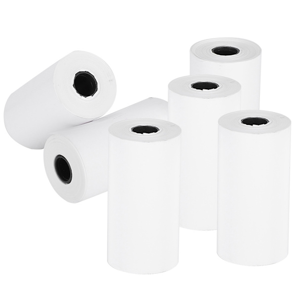 6 rullar 57x30mm termiskt kvittopapper professionellt trycktillbehör för liten skrivare